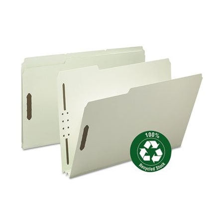 Smead Smead, 100% RECYCLED PRESSBOARD FASTENER FOLDERS, LEGAL SIZE, GRAY-GREEN, 25PK 20004